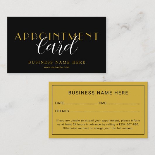 Elegant Professional Appointment Card Design Terminkarte (Vorne/Hinten)