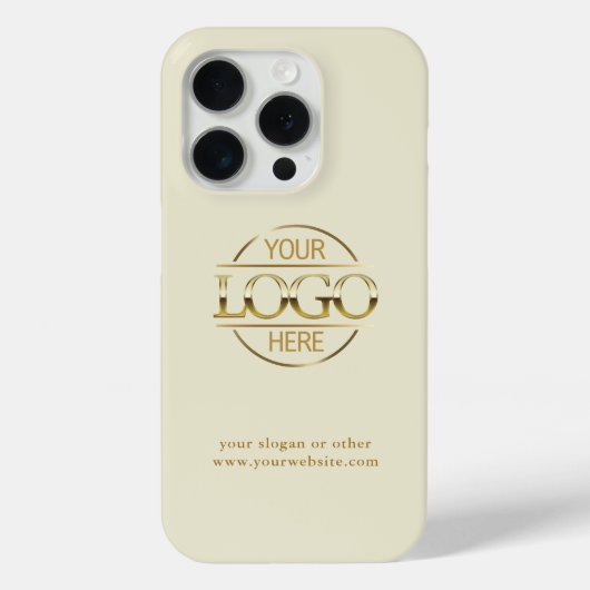 Elegant Professional Custom Beige Business Logo Case-Mate iPhone Hülle (Rückseite)