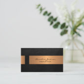 Elegant professional faux gold metallic black visitenkarte (Stehend Vorderseite)