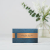 Elegant professional faux gold metallic royal blue visitenkarte (Stehend Vorderseite)