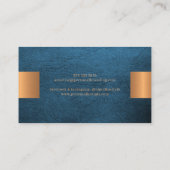 Elegant professional faux gold metallic royal blue visitenkarte (Rückseite)