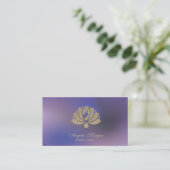 Elegant Professional Glitter Lotus Flower Purple Visitenkarte (Stehend Vorderseite)