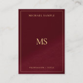 Elegant Professional Gold Monogram Premium Thick Visitenkarte (Vorderseite)