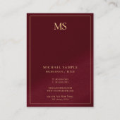 Elegant Professional Gold Monogram Premium Thick Visitenkarte (Rückseite)