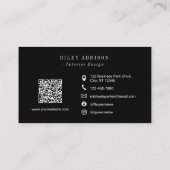 Elegant Professional Monogram Minimalist Black  Visitenkarte (Rückseite)