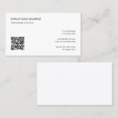 Elegant Professional Simple Custom Text QR Code Visitenkarte (Vorne/Hinten)