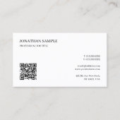 Elegant Professional Simple Custom Text QR Code Visitenkarte (Vorderseite)
