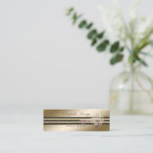 Elegant Professional Stylish Floral Key Mini Visitenkarte (Stehend Vorderseite)