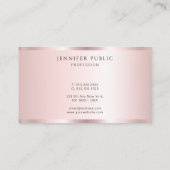 Elegant Professional Template Luxury Rose Gold Visitenkarte (Rückseite)