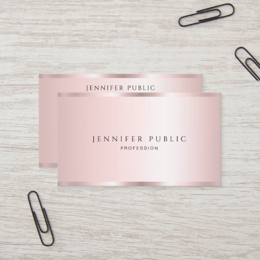Elegant Professional Template Luxury Rose Gold Visitenkarte (Vorderseite/Rückseite Beispiel)