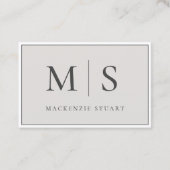 Elegant Professionell Einfaches Monogramm Minimali Visitenkarte (Vorderseite)