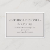 Elegant Professionell Einfaches Monogramm Minimali Visitenkarte (Rückseite)