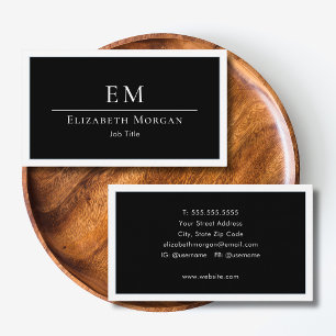 Elegant Professionell Einfaches Monogramm Minimali Visitenkarte