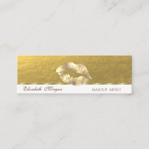 Elegant Professionell, Falsche Gold Lippen Mini Visitenkarte