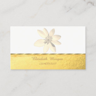 Elegant Professionell,Falsches Gold,Weiße Daisy Visitenkarte