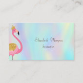 Elegant professionell rosa Flamingo Holographic Visitenkarte (Vorderseite)