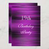 Elegant Psychedelic Lila 19. Geburtstag Einladung (Vorne/Hinten)