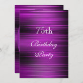 Elegant Psychedelic Lila 75. Geburtstag Einladung (Vorne/Hinten)