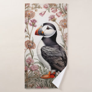Elegant Puffin William Morris Inspiriert Badehandtuch