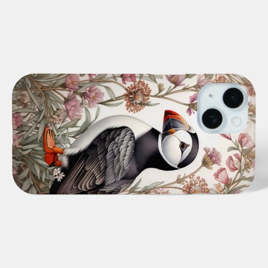 Elegant Puffin William Morris Inspiriert Case-Mate iPhone Hülle (Rückseite (Horizontal))