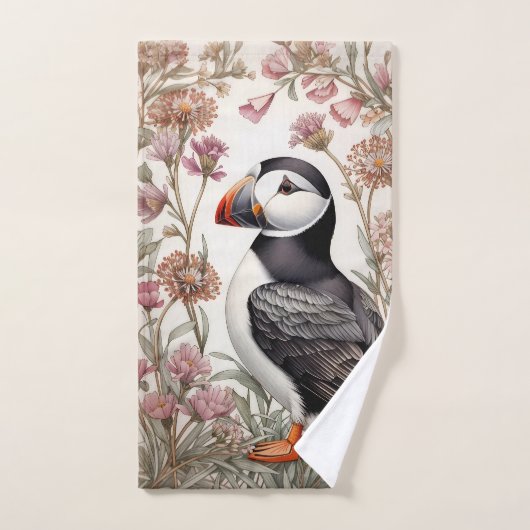 Elegant Puffin William Morris Inspiriert Handtuch (Handtuch)