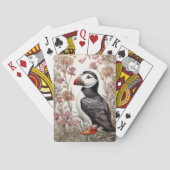 Elegant Puffin William Morris Inspiriert Pink Blum Spielkarten (Rückseite)