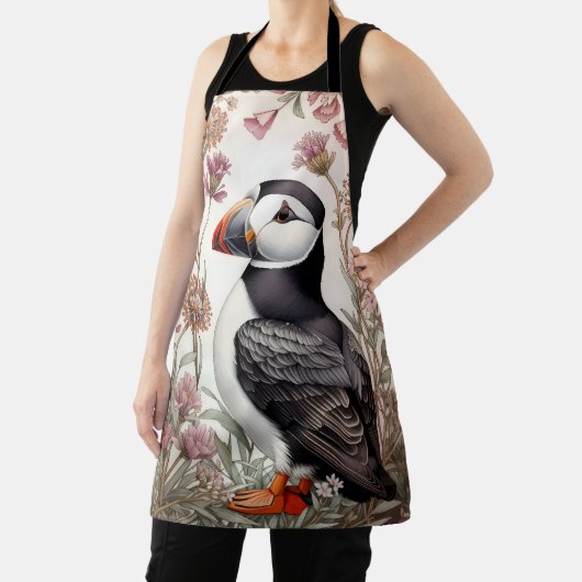 Elegant Puffin William Morris Inspiriert Schürze (InSitu)