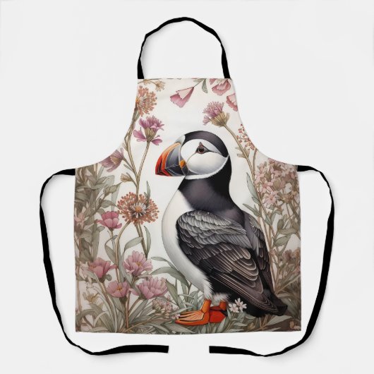 Elegant Puffin William Morris Inspiriert Schürze (Vorderseite)
