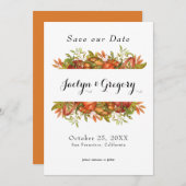 Elegant Pumpkin Autumn Florals Fall Save The Date (Vorne/Hinten)