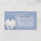 Elegant Pumpkin Baby Diaper Raffle Dusty Blue Begleitkarte (Vorderseite)