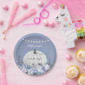 Elegant Pumpkin Baby Shower Dusty Blue Pappteller (Party)