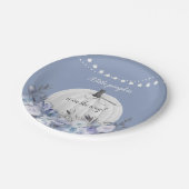 Elegant Pumpkin Baby Shower Dusty Blue Pappteller (Schrägansicht)