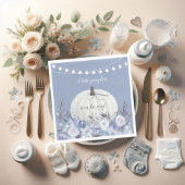 Elegant Pumpkin Baby Shower Dusty Blue Serviette