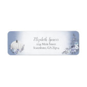 Elegant Pumpkin Dusty Blue Floral Rücksendeadresse (Vorne)