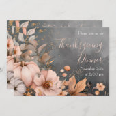 Elegant Pumpkin Erntedank Dinner Einladung (Vorne/Hinten)