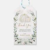 Elegant Pumpkin Fall Greenery Gold Wreath Favorite Geschenkanhänger (Vorderseite)