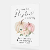 Elegant Pumpkin Floral Baby Girl Dusche Willkommen Acrylschild (Winkel)