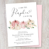 Elegant Pumpkin Floral Baby Girl Shower Einladung