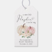 Elegant Pumpkin Floral Baby Girl Shower Geschenkanhänger (Vorderseite)