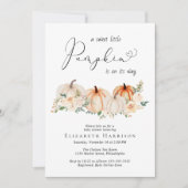 Elegant Pumpkin Floral Baby Shower Einladung (Vorderseite)
