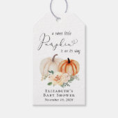 Elegant Pumpkin Floral Baby Shower Geschenkanhänger (Vorderseite)