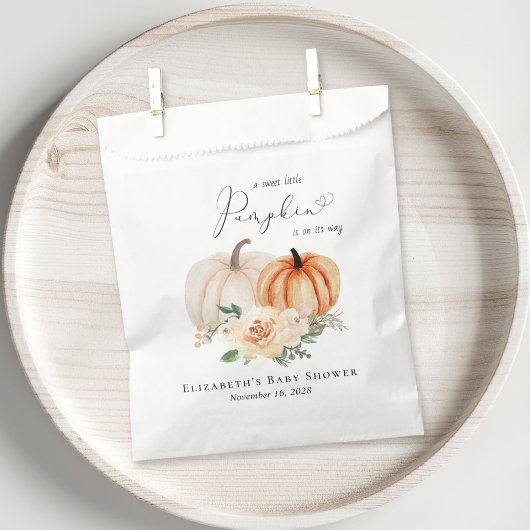 Elegant Pumpkin Floral Baby Shower Geschenktütchen