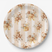 Elegant Pumpkin Floral Baby Shower Pappteller (Vorderseite)