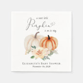 Elegant Pumpkin Floral Baby Shower Serviette (Vorderseite)