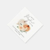 Elegant Pumpkin Floral Baby Shower Serviette (Ecke)