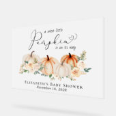 Elegant Pumpkin Floral Baby Shower Willkommen Acrylschild (Winkel)