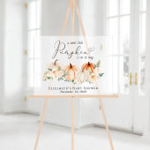 Elegant Pumpkin Floral Baby Shower Willkommen Acrylschild