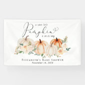 Elegant Pumpkin Floral Baby Shower Willkommen Banner (Horizontal)