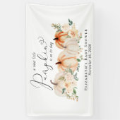 Elegant Pumpkin Floral Baby Shower Willkommen Banner (Vertikal)