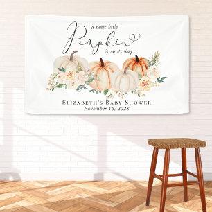 Elegant Pumpkin Floral Baby Shower Willkommen Banner